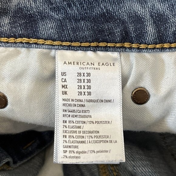 American Eagle AE Skinny Fit Denim Jeans SZ 28x30 Blue Stretch Next Level Flex - Picture 10 of 12